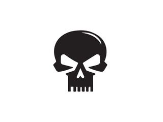 Black vector skull silhouette. Skull Silhouette Icon Vector Design on White Background. Skull vector logo silhouette. 