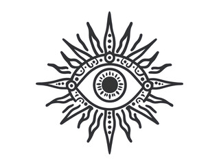 Naklejka premium Isolated Eye with Sun Rays Design