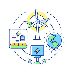 renewable energy tech icon, renewable energy tech vector illustration-simple illustration of renewable energy tech, perfect for renewable energy tech logos and icons