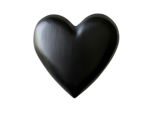 Isolated Black Wooden Heart