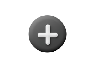 Isolated Gray Circle with White Plus Sign