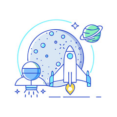 space exploration icon, space exploration vector illustration-simple illustration of space exploration, perfect for space exploration logos and icons