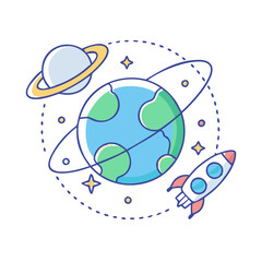space tech icon, space tech vector illustration-simple illustration of space tech, perfect for space tech logos and icons