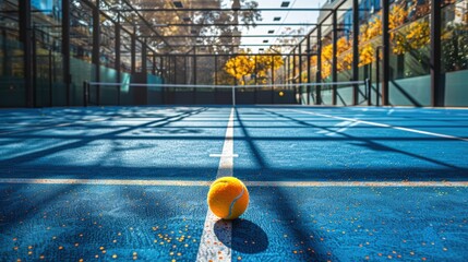 blue padel field in the open space