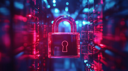 cyber security padlock symbolizes the protection and safeguarding of digital assets and information against unauthorized access