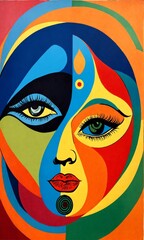 Obraz premium Colorful painting face