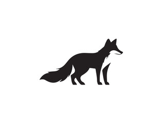 Fox vector design on white background. Fox silhouette illustration Fox logo icon. 