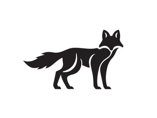 Fox vector design on white background. Fox silhouette illustration Fox logo icon. 
