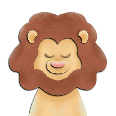 Adorable Sleepy Lion Illustration for Children's Art and Safari Themes