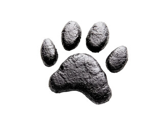 Fototapeta premium Isolated Black Paw Print Texture