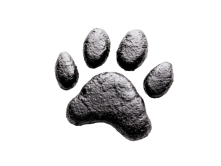 Isolated Black Paw Print Texture