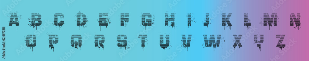 Fototapete custom style lettering font alphabet set. vector stock illustration can be used in logo or any purpo