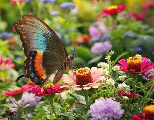 Auf einer Blumenwiese