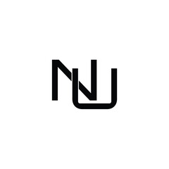 NU monogram logo design letter text name symbol monochrome logotype alphabet character simple logo