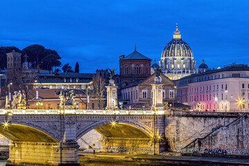 St. Peter Basilica with Tiber river, next Jubilee 2025