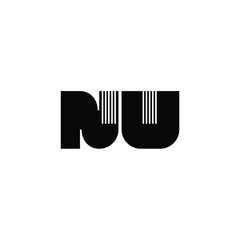 NU monogram logo design letter text name symbol monochrome logotype alphabet character simple logo