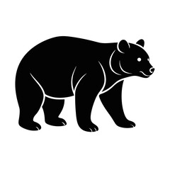 illustration of a bear silhouette on white background