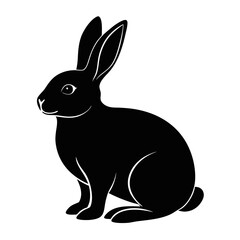 illustration of a rabbit silhouette on white background
