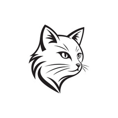 Obraz premium cat logo silhouette vector line art logo design
