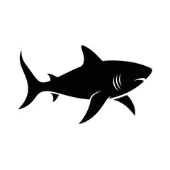 shark silhouette on white background
