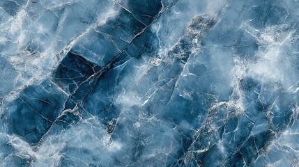 Abstract blue marble texture with white veins creating a natural stone pattern