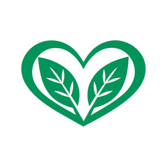 green heart with leaves