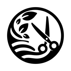 Obraz premium simple vector icon showing barbershop logo design decorative scissors and hair