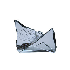Shattered Glass Shard with Sharp Edges and Reflective Texture Isolated on Transparent Background