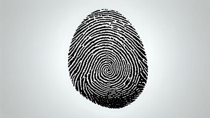 Fingerprint graphic, black and white, high-resolution image perfect for security, identity, and forensic themes. Ideal for website banners, presentations, and reports.
