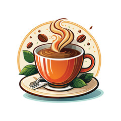minimalist coffee cup icon for print