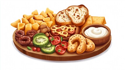 Delicious Unhealthy Bread Sandwich Snack