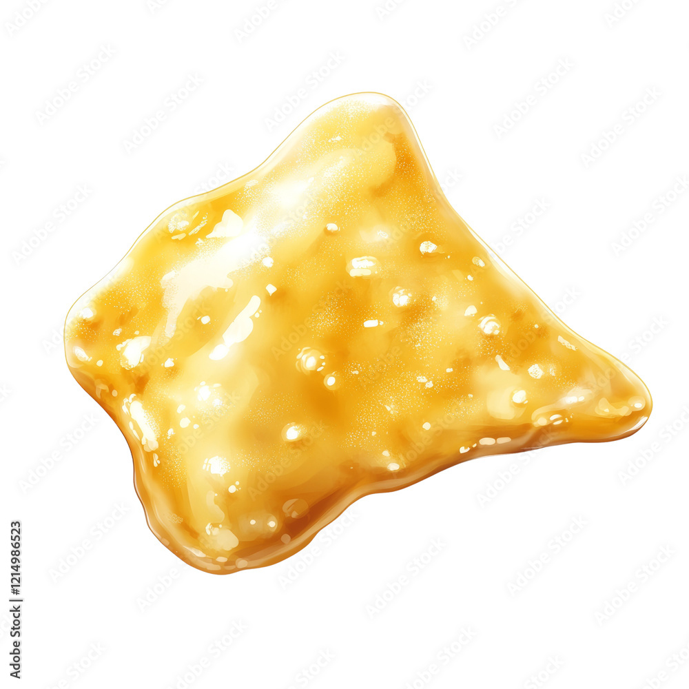 Aufkleber a close-up image shows a single droplet of golden honey with a glossy texture, spilled and unevenly 