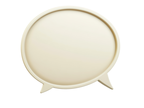 Isolated Cream Speech Bubble Icon