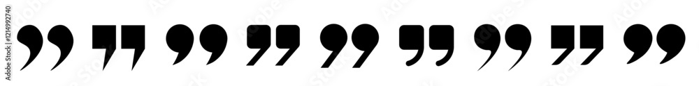 Fototapete a collection of round and square quotes in black on a white background. a set of linear icons, with 