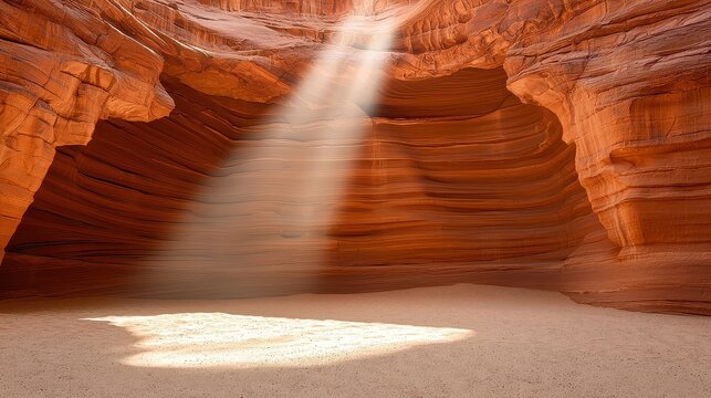 Sunlight beam in antelope canyon nature landscape