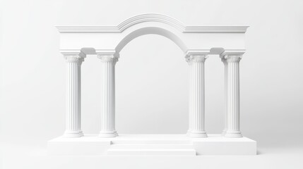 Fototapeta premium podium and arch on a white background
