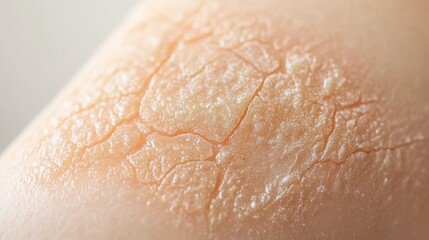 Fototapeta premium Close-up of Extremely Dry and Cracked Skin, Showing Severe Dehydration or Eczema