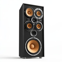 stack audio music speaker isolatedon a white background