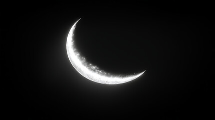 White glowing moon with halo on black background