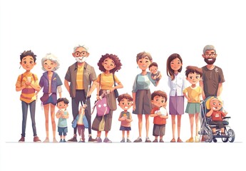 Socially diverse multicultural and multiracial people