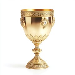 The golden trophy. cup, isolated on white background