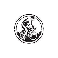 silhouette of a person riding a bike