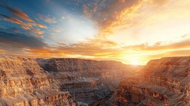 Sunset over grand canyon landscape photography