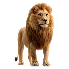 Obraz premium A 3D Side View of a Lion isolated on transparent background