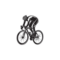 Fototapeta premium silhouette of a person riding a bike