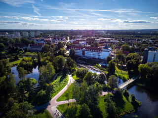 Piła, panorama miasta, Ratusz, Park © ukasz