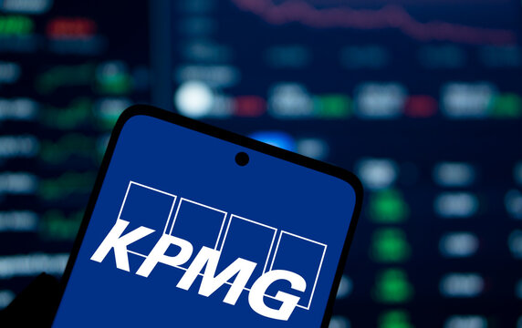 Dhaka, Bangladesh- 6 Jan 2025: kpmg logo is displayed on smartphone. KPMG International Limited is a multinational professional services network company.