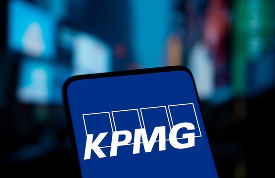 Dhaka, Bangladesh- 6 Jan 2025: kpmg logo is displayed on smartphone. KPMG International Limited is a multinational professional services network company.