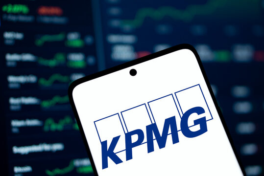 Dhaka, Bangladesh- 6 Jan 2025: kpmg logo is displayed on smartphone. KPMG International Limited is a multinational professional services network company.
