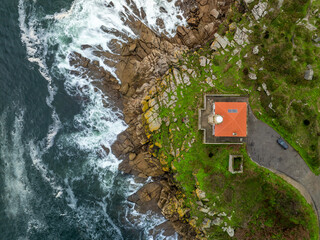 Faro Monte Louro en Punta Queixal de Muros, Galicia